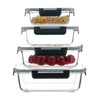 Pmssypl Glass Food Storage Containers with Airtight Locking Lids, 4-Piece