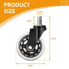 3'' Swivel Caster Wheel for Traeger Pellet Grills - HDW302 Rubber Heavy-Duty Grill Wheel for Traeger Timberline 850, Timberline 1300, Ironwood 650, Ironwood 885, Texas Elite 34, Pro 780