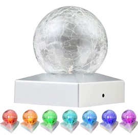 SUNNYPARK 4x4 Solar Post Cap Lights Deck Fence Outdoor Railing Lights Decorative Solar Powered Gazing Ball Caps LED Lamp for Garden, Patio, Pathway