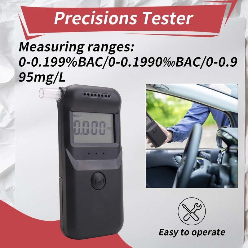 Snblzhef Portable Breathalyzer High Precisions Tester with Voice Prompt Reusable