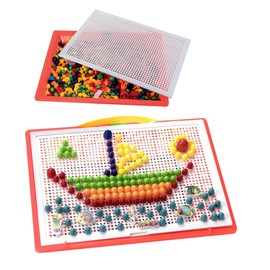 320-Piece Children's Play Pins in Case 320 Pins Large Small Medium Full Pack Mosaic Pins Buttons for Children 320 Pieces Educational Puzzle Toy