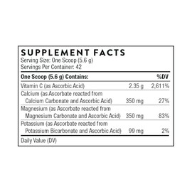 THORNE Buffered C Powder - Vitamin C (Ascorbic Acid) with Calcium, Magnesium, and Potassium - 8.32 Oz