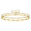 Lian 2Pcs Dainty Gold Bracelets for Women Girls Layered Gold