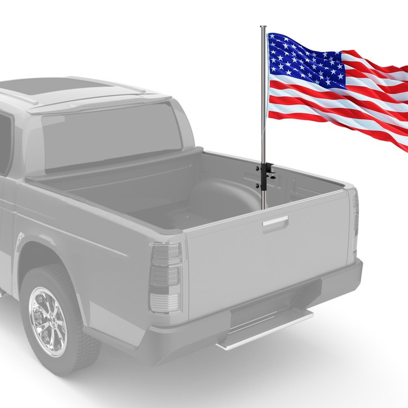 TINGYU Flag Pole Mount,Truck Bed Flag Pole Mount Universal, Heavy