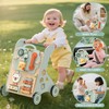 WOODMAM Wooden Baby Walker, Adjustable Speed Baby Push Walker for