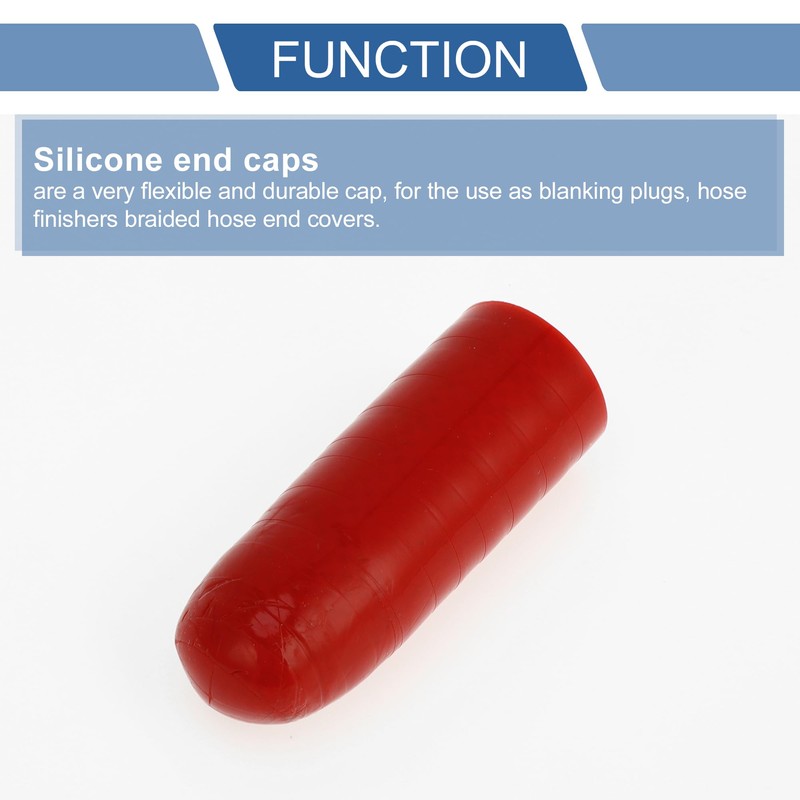 X AUTOHAUX シリコンキャップ プラグ 配管の処理 メクラ栓 メクラキャップ 配管のエンドキャップ レッド 長さ50mm