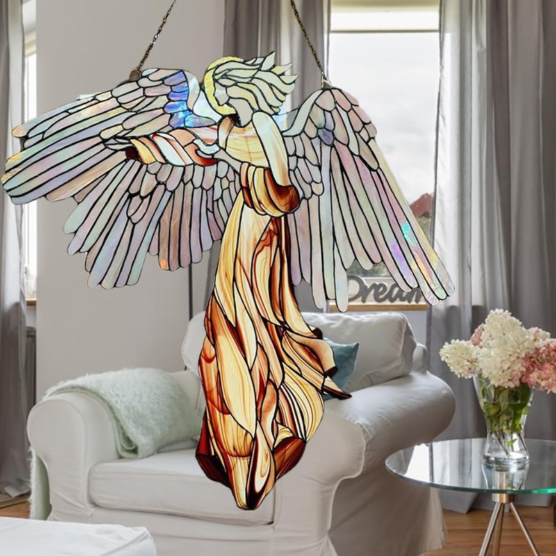 Angel Ornament Window Panel Hanging Angel Suncatcher Home Decoration