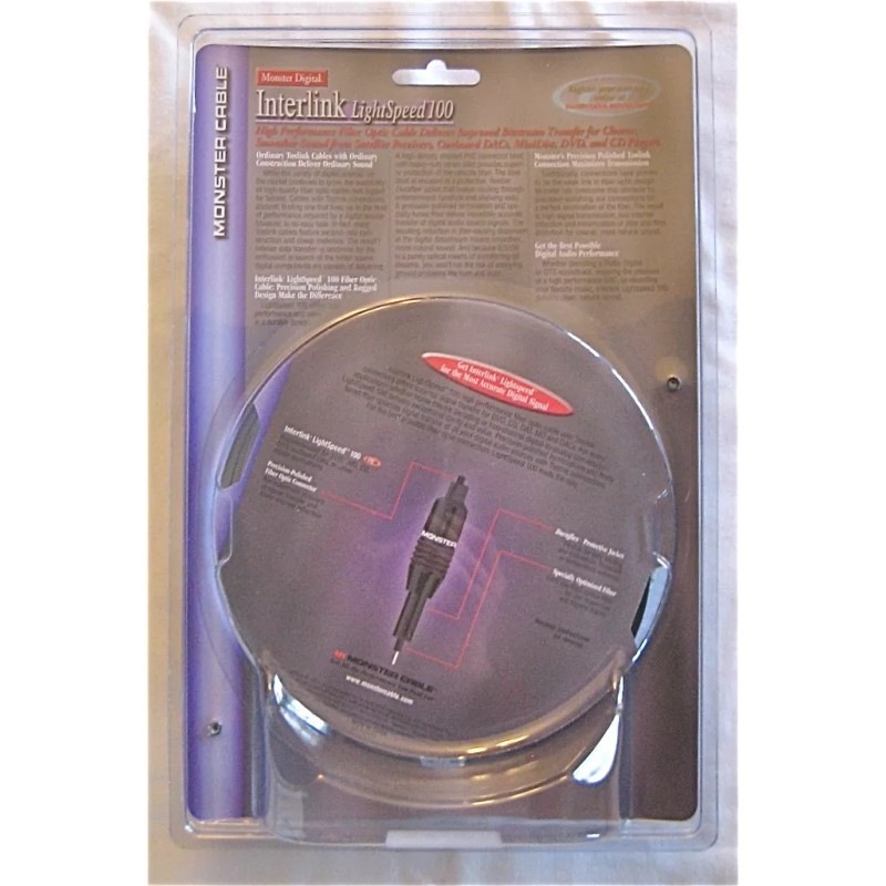 Monster Cable LightSpeed Digital Fiber Optic Audio 1m/3.3' 300DFO Interconnect