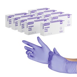 UYKKE Nitrile Disposable Gloves 4 Mil Nitrile Cleaning Gloves Latex Free for Food Prep, Cooking,Lab,Home,Salon&Tattoo (Purple-1000, XL)