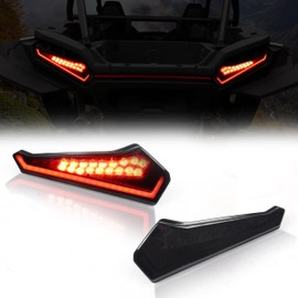 CUSAUTV Smoked Black LED Tail Lights for Polaris RZR XP 1000 2024+, Compatible with OEM #2415182, #2415183 (2PCS)