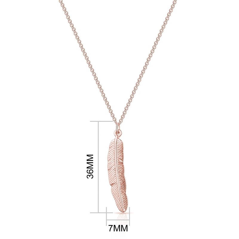Philip Jones Rose Gold Plated Feather Necklace
