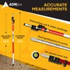 AdirPro Aluminum Prism Pole - Telescopic 12’ (3.7m) – Fixed