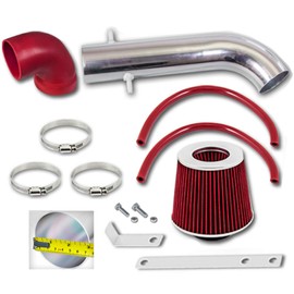Click2go Short Ram Intake Kit with Reusable Red Filter Compatible with Jeep 91-95 Wrangler 2.5L L4/ 4.0L V6