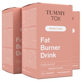 F-Burner Drink - L Carnitine, Guarana, Mate Tea and Niacin - Drink with Mango Flavour - 30 Bags for 30 Days - TummyTox