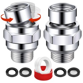 Boltigen 2Pack Chormed Shower Head Swivel Ball Adapter, Adjustable Shower Head Swivel Ball Joint, Solid Brass Shower Head Swivel Adapter for Universal Shower Arm Extension