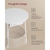 VASAGLE VASAGLE Side Table with Charging Station, Round End Table