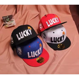 Sproutsy Kids' Flat Visor Cap, Hat, Boys, Snapback, Lucky, blue