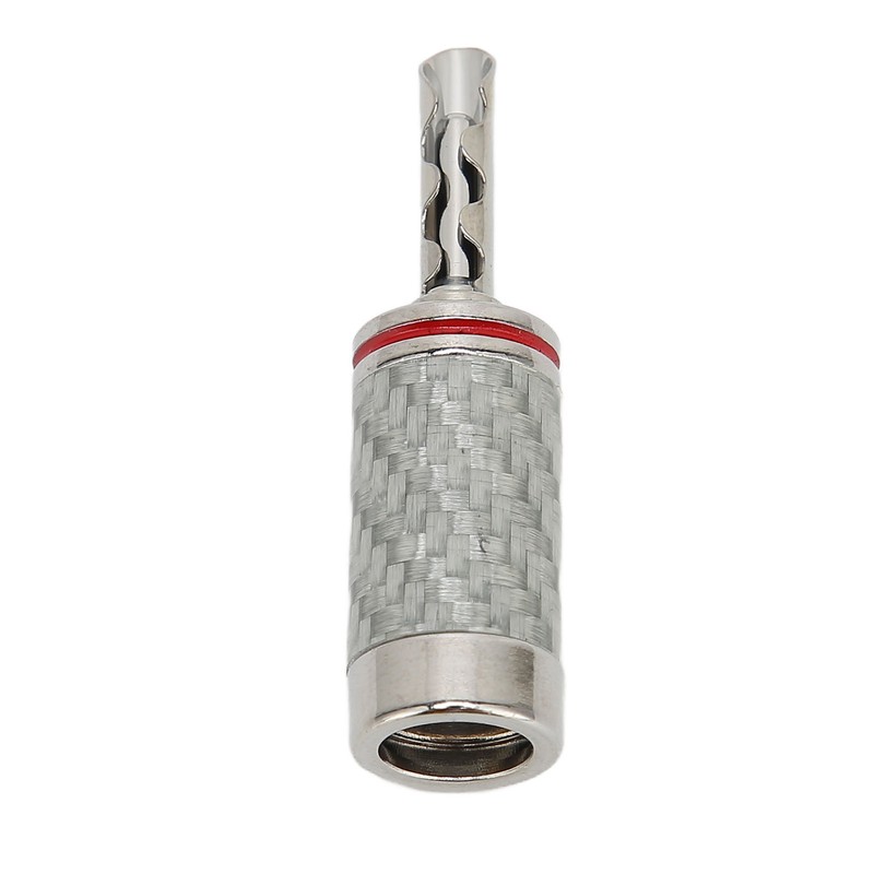 4pcs BFA Banana Plug Brass White Carbon Fiber Shell Speaker