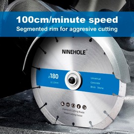 Ninehole 2pcs Diamanttrennscheiben 180mm, Universal Trennscheibe Fr Beton, Granit, Stein, Ziegel, Mauerwerk, Baumaterialien, Diamanttrennscheibe Mit Hoher Schneidleistung