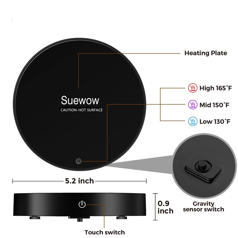 Suewow Coffee Cup Warmer, Cup Warmer, Table Cup Warmer, Electric
