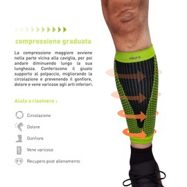 SULUMA® Athletic Calf Compression Support Sleeve Muscle Support (Yellow, L)