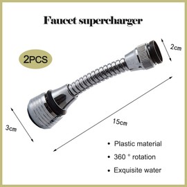 2x Flexible Tap Sprayer Attachment for Kitchen Sink - Premium ABS Material, 2 Water Flow Modes, 360° Rotatable, Universal Fit for Most Taps