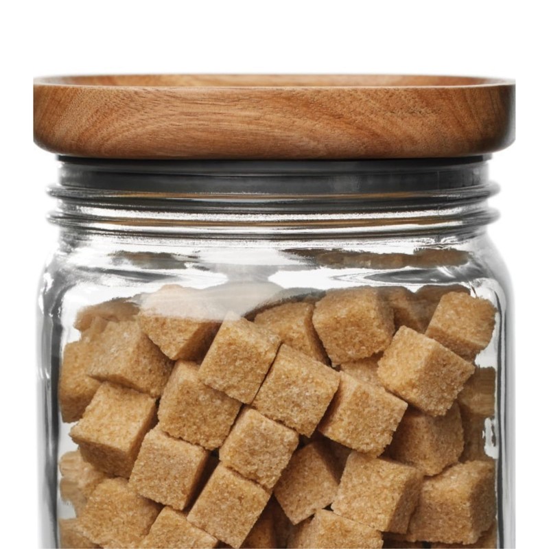 Ball Stack & Store Glass Mason Jars with Wooden Lid,