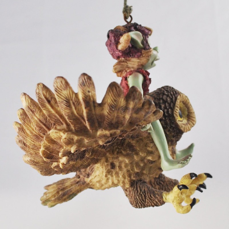 Pixie Riding Owl, Rope Hanging Ornament - Green Garden Home