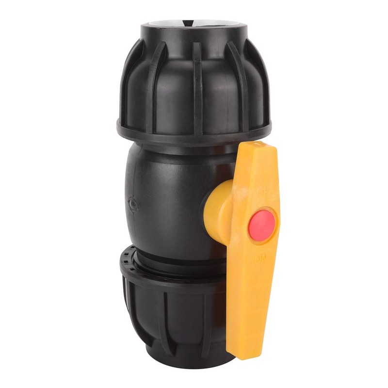 PE Plastic 50mm Diameter Ball Valve Connector Water Pipe Fitting