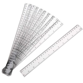 LUTER 10 Pieces Plastic Ruler with Inches and Metric Straight Ruler Transparent Ruler Measuring Tool for School, Office,Home (30 cm,12 Inches)