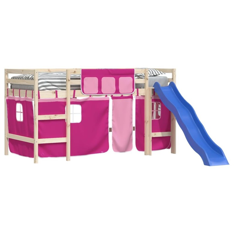 vidaXL Cabin Bed Curtains Pink Polyester