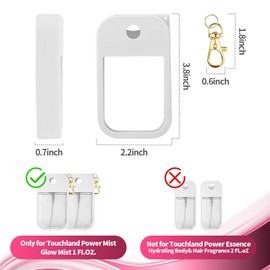 YMPEKA 2Pcs Silicone Case Compatible with Touchland Hand Sanitizer Spray, Protective Case with Keychain，Power Mist and Glow Mist 1 fl oz, Hand Sanitizer Spray Accessory (White+Black)