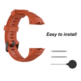 EANWireless Compatible for Garmin Instinct Bands, Silicone Sport Strap Replacement + Woven Nylon Ultralight Sport Band Compatible for Garmin Instinct/Solar GPS Smartwatch, Flame Red+Black