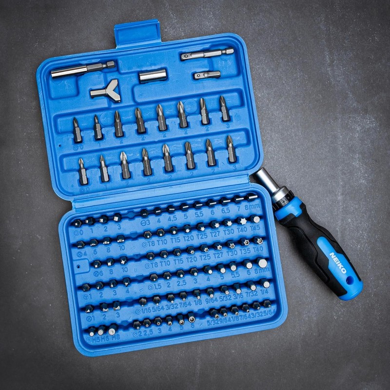 NEIKO 10082A Security Bit Set and Ratcheting Screwdriver | 101
