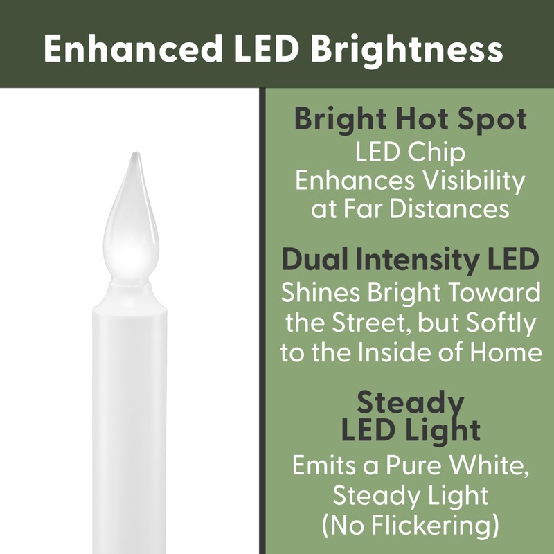 612 Vermont LED Battery Operated Suction Cup Window Candles with