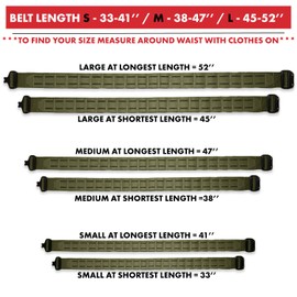 Bear Armz Tactical Battle Belt | Molle Riggers Belt | Duty Belt | Heavy Duty Anti-Slip Pad & Inner Belt Comb | 2-In-1 System, Od Green, S- Small