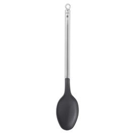 RÖSLE Basic Line 18/10 Stainless Steel Pouring Spoon with Round Handle and Hanging Loop, PPA, Dishwasher Safe, Silver/Black