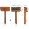 Natural Wood Cat Slicker Brush for Long & Short Haired