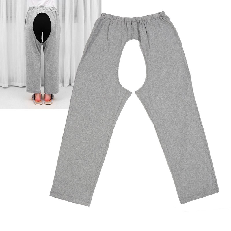 Urinary Incontinence Care Pants Front Rear Crotch Opening Elderly Nursing
