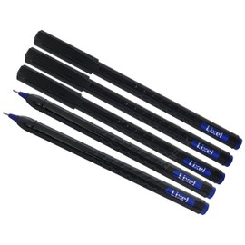 LIXEL BLUE Ballpoint Pens, Fine Point (0.7mm), Pack of 5, Pen-ST Ball Pens, School Office Home Business Everyday Biro Pens, ZOFAX Black Ball Pen