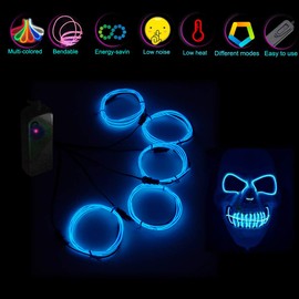 TiTiToo Neon light 5-in-1 meter Wire,Illuminated decorative wire, suitable for birthday parties, Thanksgiving, and other occasions (Blue)