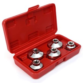 ROADFAR New 5pcs 1/2-Inch Drive Deep Spindle Axle Nut Impact Socket Set, 12 Point Head Adapter