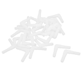 sourcing map Plastic L Shape Aquarium Air Line Tubing Valve Connectors 30 Pcs White