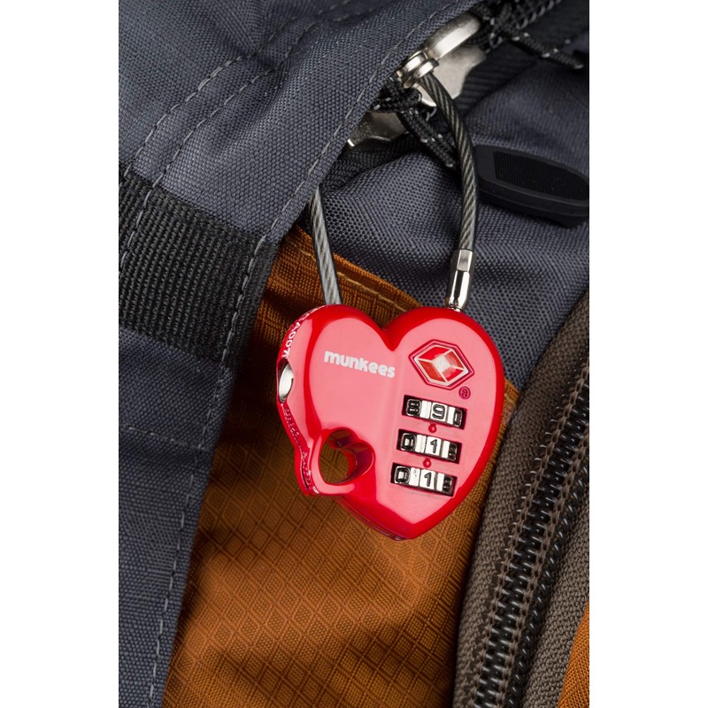 munkees TSA Schloss, Padlock, Zahlenschloss, Lock, Travel Accessoires, Kofferschloss, 3606