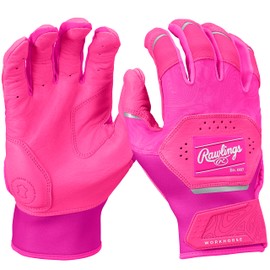Rawlings | Adult Workhorse Baseball Batting Gloves | Electric Unicorn Pink | Small