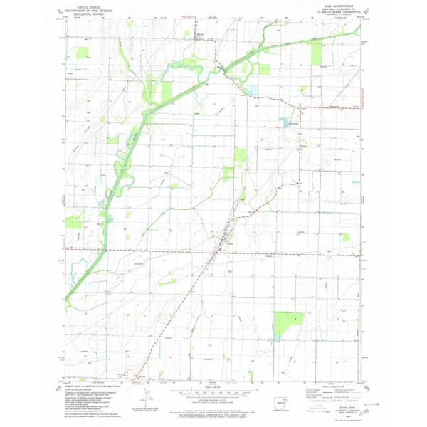 YellowMaps Cash AR topo map, 1:24000 Scale, 7.5 X 7.5