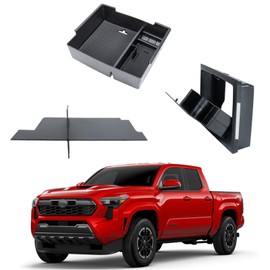 Neepiar 3PCS Center Console Organizer Compatible with 2024 2025 Toyota Tacoma Hidden Storage Tray Armrest Storage Tray Glove Box Compartment Insert Divider Interior Accessories
