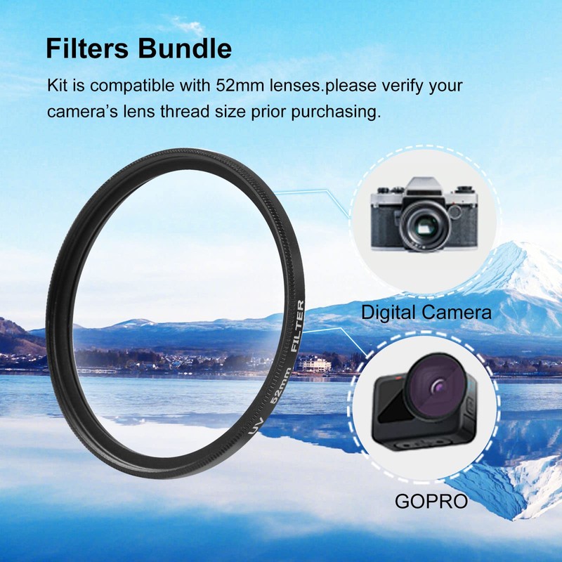 PULUZ 52mm UV + CPL Lens Filter Adapter Ring for