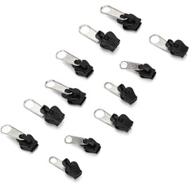 12Pcs Black Universal Instant Fix Zipper Repair Kit Replacement Zip Slider Teeth Zippers Design Arts, Crafts and Sewing Zippers Fasteners Sewing Notions Arts Supplies