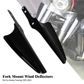 YHMTIVTU Black Front Fork Mount Wind Deflectors Windshield Fit For Harley Touring 95-2023